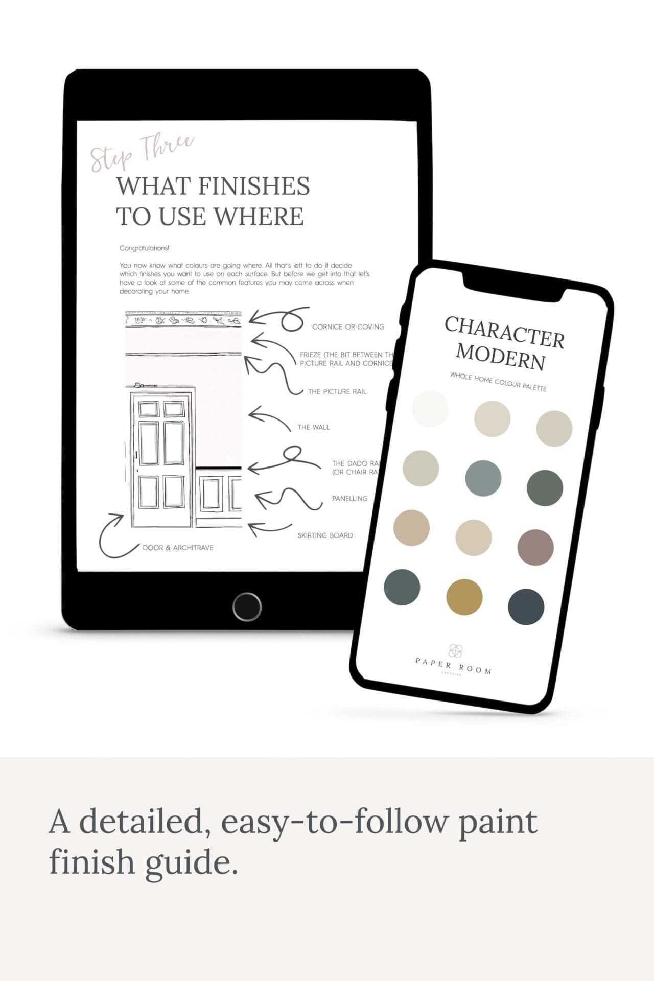 matt, eggshell or satin paint finish