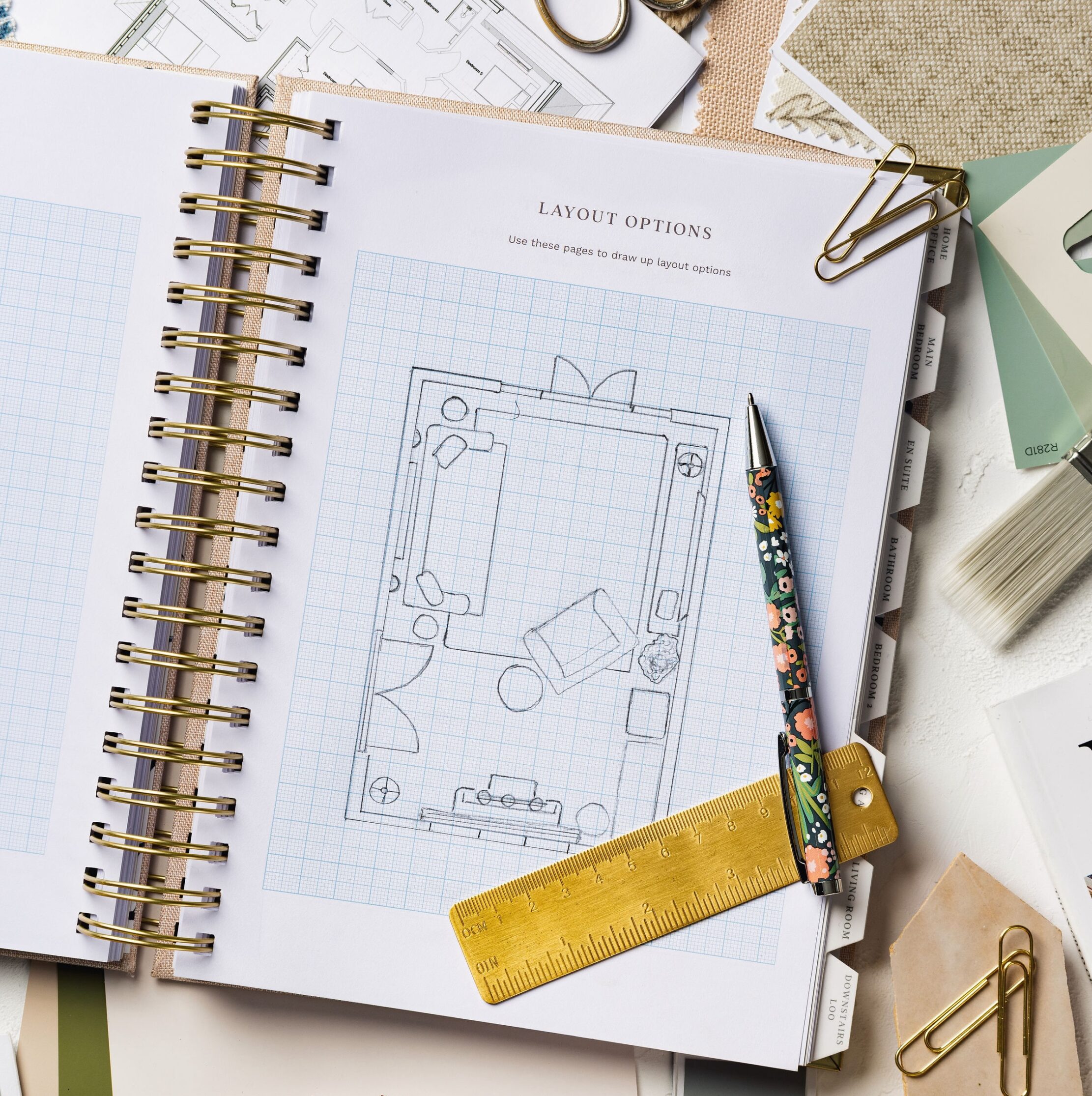 graph paper page for planning layouts in interior design planner