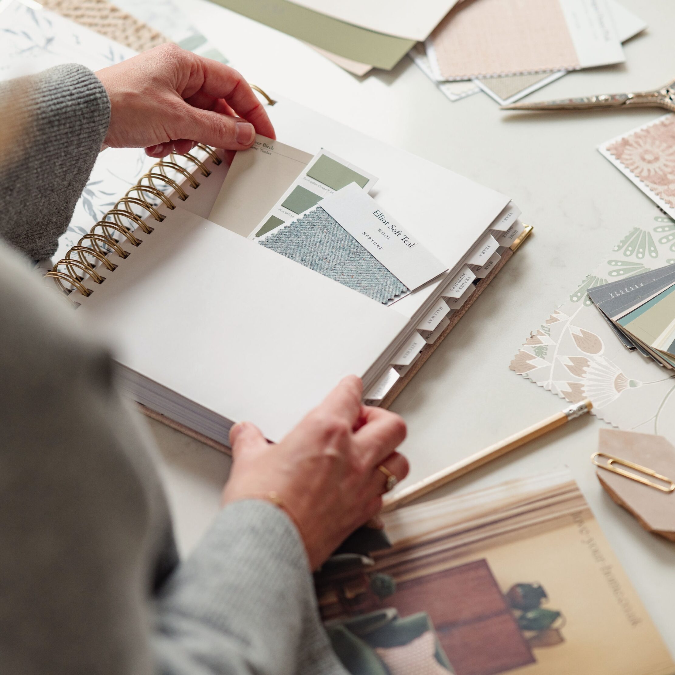 pocket for keeping all your interior design samples handy